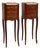 Pair of French Antique Narrow Rosewood Inlaid Side Tables Nightstands For Sale