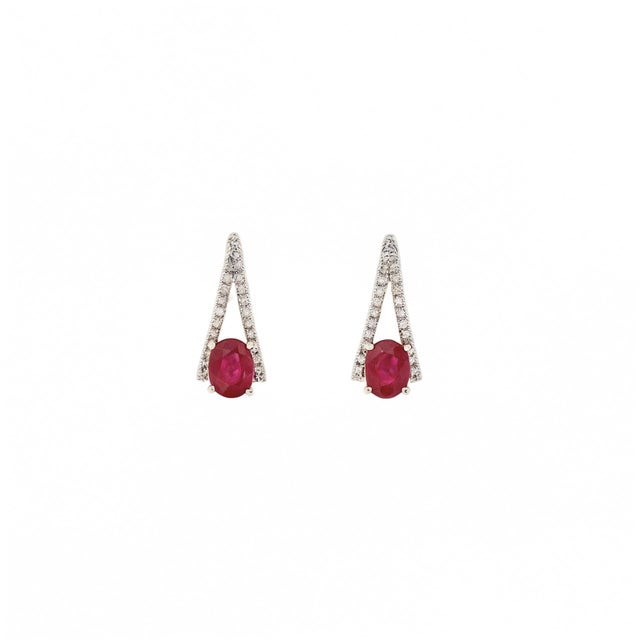 Natural Tourmaline Diamond Dangle Stud Earrings 0.75" 14k White Gold 2.48 TCW For Sale - Image 9 of 12