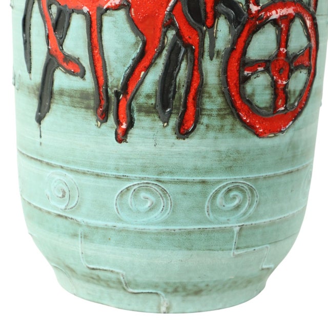 Ceramic Vintage Vase with Horse and Chariot from Scheurich, 1960s For Sale - Image 7 of 11