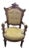 Vintage 1930's Louis XV Style Accent Chair in Neutral Linen For Sale