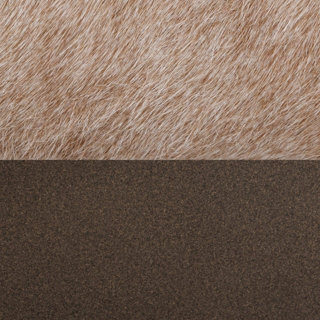 2020s Round Natural Hide Ottoman For Sale - Image 5 of 5