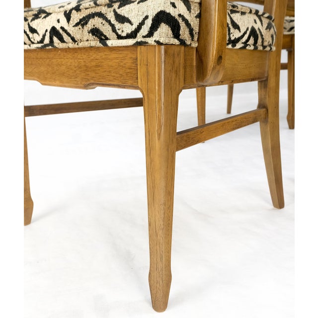 Mid-Century Modern Set of 6 Cane Tall Back Pecan Mid-Century Modern Chairs Mint For Sale - Image 3 of 12