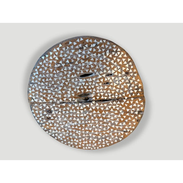 Andrianna Shamaris Shell Inlaid Wheel For Sale - Image 4 of 5
