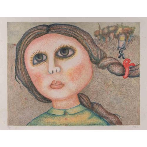 Colored lithograph on wove paper realized by Enrico Benaglia in 1980s. Edition of 130. Hand signed and numbered in pencil....