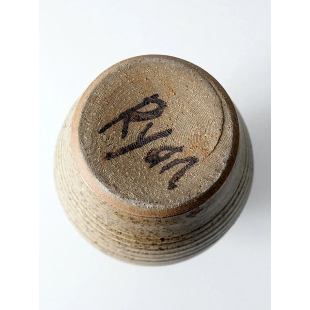Brown Vintage Studio Pottery Vase For Sale - Image 8 of 9