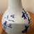 Antique Japanese Tokkuri (Sake Long Neck Bottle) W/ Blue Underglaze Calligraphy on Wood Base For Sale - Image 4 of 12