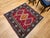 Vintage Persian Tribal Square Rug, Hand-Knotted Wool, Geometric Medallions Pattern, 4x4, Red & Blue For Sale - Image 14 of 15