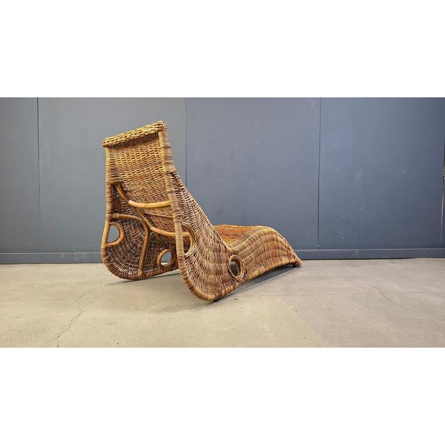 Vintage Wicker Chaise Longue, 1980s For Sale - Image 12 of 18