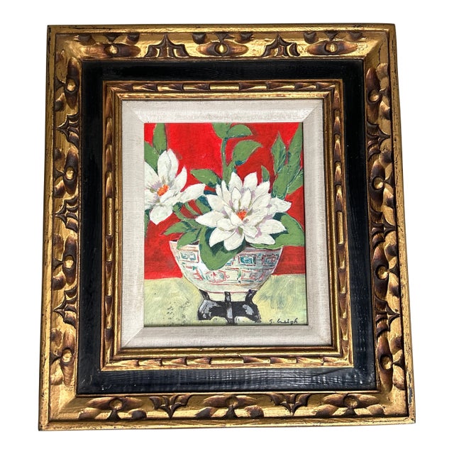 Contemporary Original Stephen Heigh Still Life Painting “White Lotus” For Sale