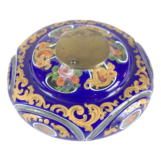 Biedermeier Judaica Glass Inkwell For Sale
