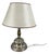 Large Silver-Plated Brass and Wood Table Lamp, 1960s For Sale