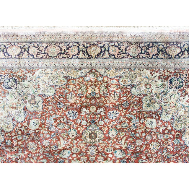 Vintage Persian Silk Rug For Sale - Image 12 of 16