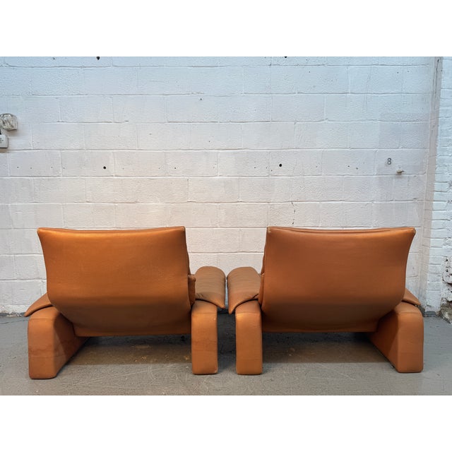 Animal Skin 1970s Leather Lounge Chairs Designed by Giovanni Offredi for Saporiti Italia For Sale - Image 7 of 18