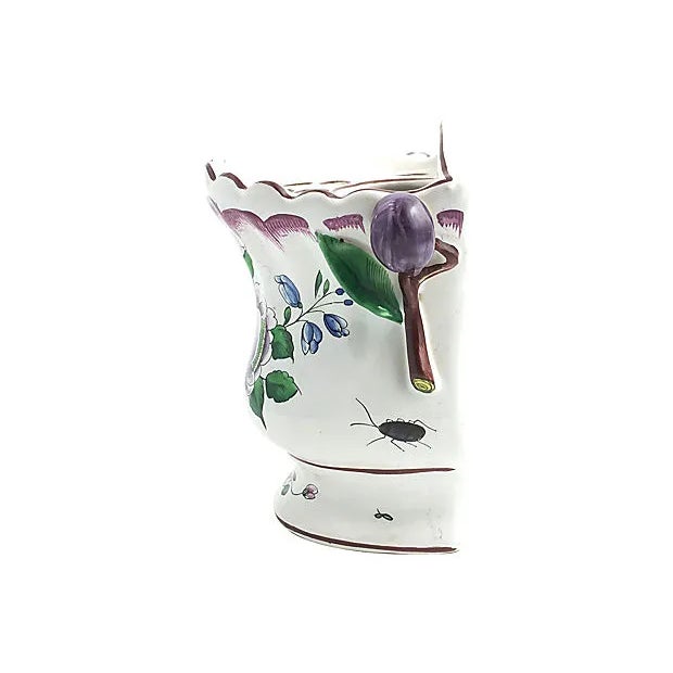 Farmhouse Antique Painted Wall Pocket For Sale - Image 3 of 9