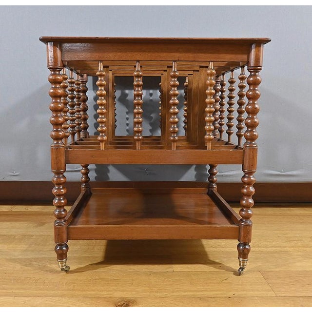 Napoleon III Sheet Music Magazine Rack in Mahogany For Sale - Image 9 of 15
