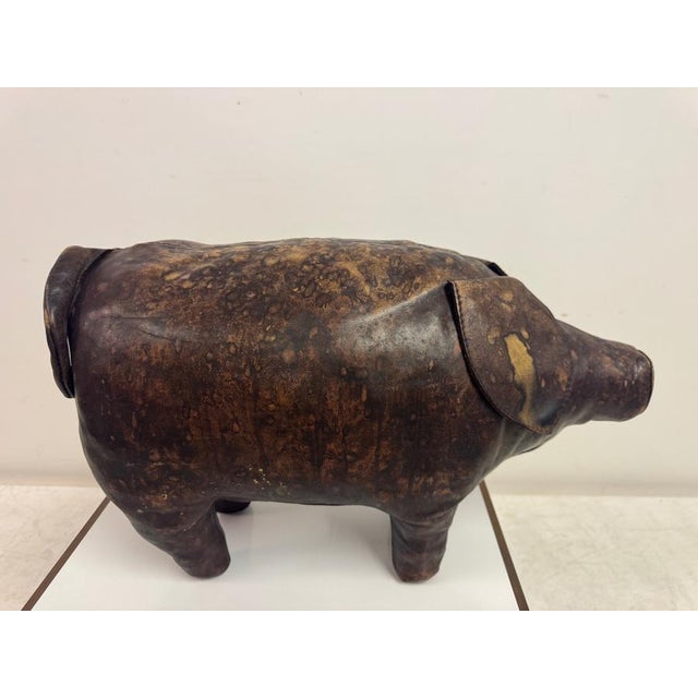 Vintage Leather Pig by Dimitri Omersa for Liberty and Abercrombie and Fitch, 1970s For Sale - Image 6 of 17