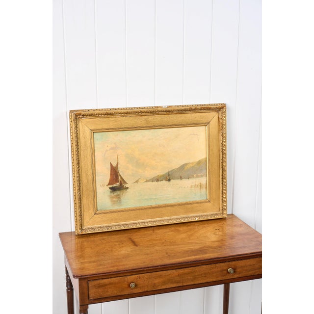 George Stanfield Walters (English, 1838-1924) Signed Study of Boats Oil on Canvas