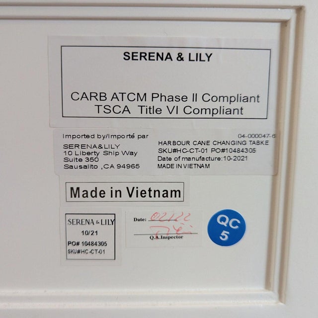Serena & Lily Harbour Cane Changing Table For Sale - Image 10 of 18