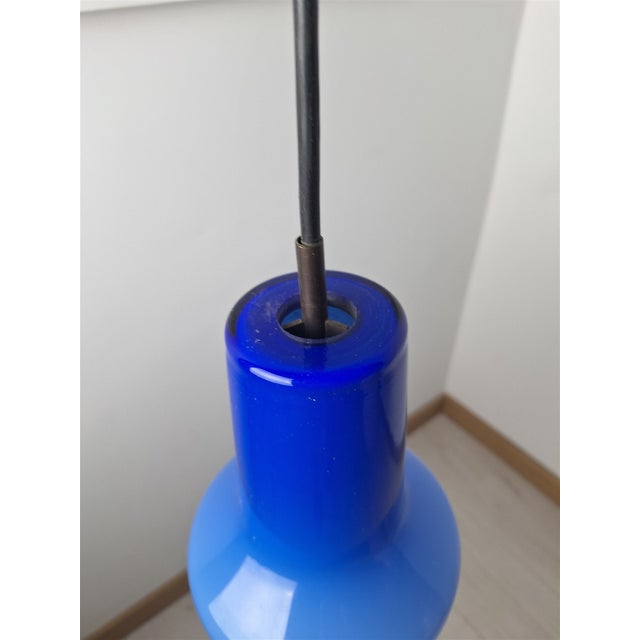 Mid-Century Modern Brass Chandelier with Blue and Pink Glass by Fulvio Bianconi for Venini, 1950s For Sale - Image 3 of 11