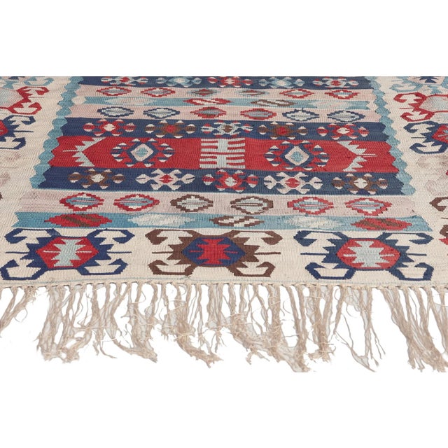 Nautical Late 20th Century Vintage Turkish Kilim Silk Rug, 03'07 X 05'03​ For Sale - Image 3 of 9