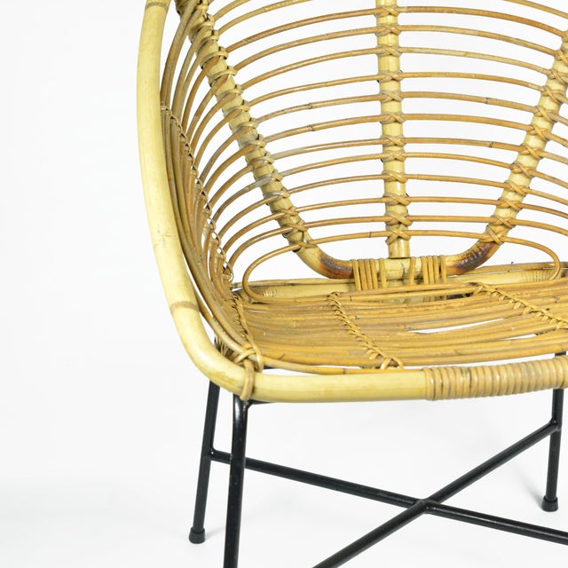 Image showcasing 1960s Scandinavian Modern Rattan Bucket Armchair | Chairish