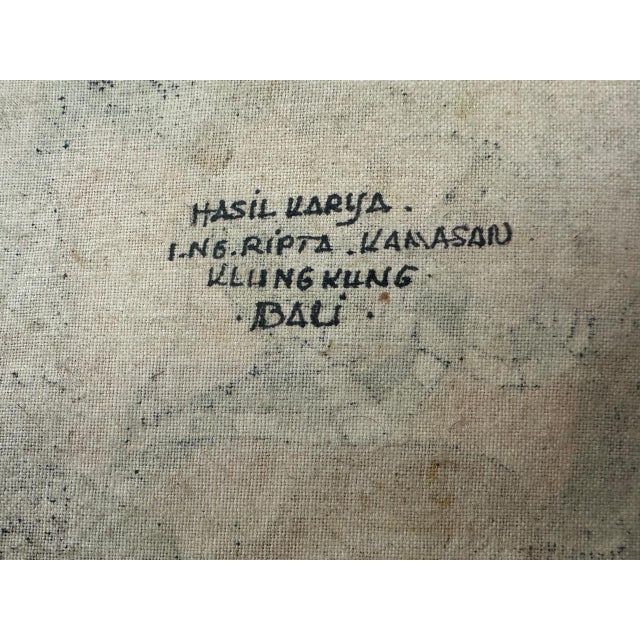 Balinese Traditional Kamasan Painting, Indonesia, 1960 For Sale - Image 3 of 10