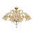 Venetian Transparent and Gold Murano Glass Chandelier With Flowers and Leaves For Sale