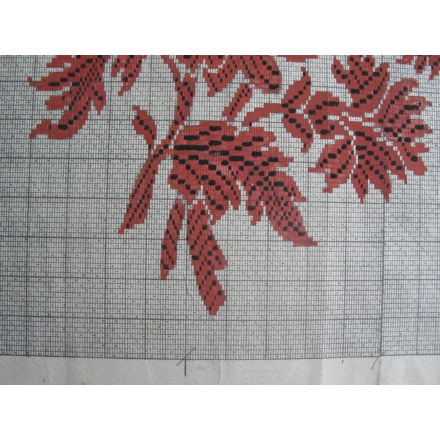 French Country Antique Textile Design on Paper For Sale - Image 3 of 6