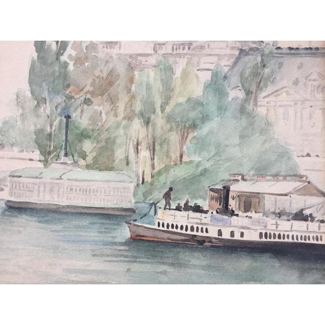 Émile Raissiguir, The Seine at the Pont Neuf, 1884, Watercolor For Sale - Image 3 of 7