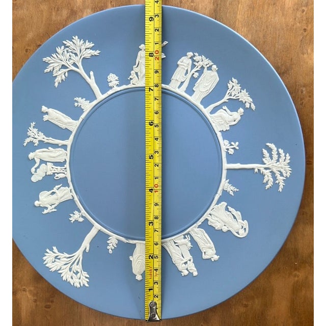 Mid-Century Modern Vintage Wedgwood Blue Jasperware 9” Round Cake Plate For Sale - Image 3 of 5