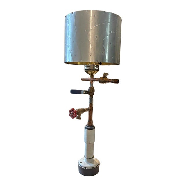 Industrial One-of-a-Kind Kentucky Artist Industrial Assemblage Table Lamp For Sale