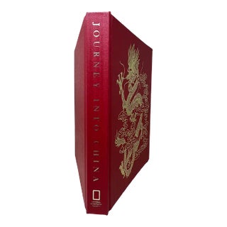 Vintage Journey Into China Hardcover Red & Gold Large Travel Coffee Table Book For Sale