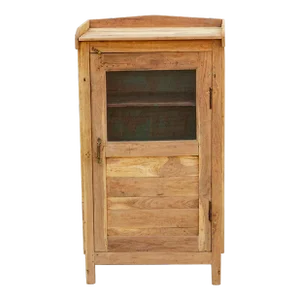 Antique Bleached Wood Colonial Cabinet