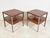 A pair of 1960s single drawer side tables in walnut and aluminum by Paul McCobb for Calvin Furniture’s Linear Group...