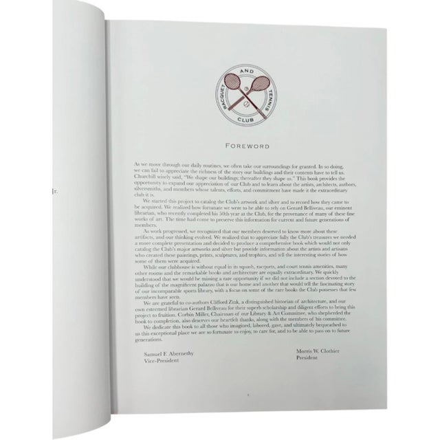 American Racquet and Tennis Club: Architecture Art Library 2022 Book For Sale - Image 3 of 12