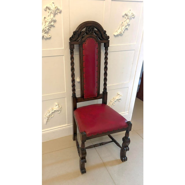 Antique Victorian Carved Oak Barley Twist Dining Chairs, 1880, Set of 6 For Sale - Image 17 of 18
