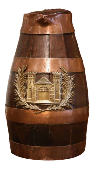 Mid-19th Century French Oak and Brass Banded Cider Pitcher Jug From Normandy