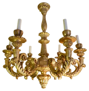19th Century Giltwood Rococo Chandelier