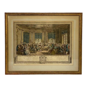 Antoine-Jean Duclos Color Engraving, Le Concert, After Augustin De Saint-Aubin