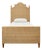 Matthew Izzo Home Chamberlain Twin Rattan Bed With Arched Headboard, Footboard, and Side Rails For Sale