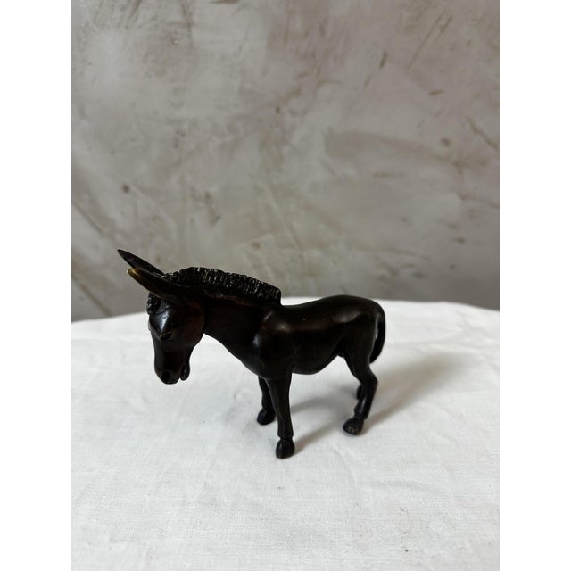 Vintage Bronze Donkey Figurine, 1950 For Sale - Image 4 of 11