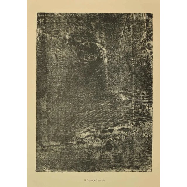 Paysage Japonais is an original lithograph on watermarked paper ''Arc''. Abstract composition by the French artist Jean...