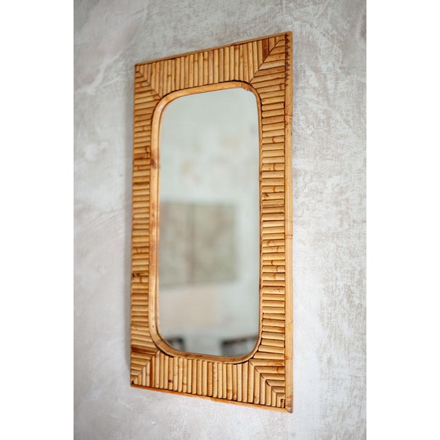 Small Fluted Bamboo Sideboard and Mirror, 1970s, Set of 2 For Sale - Image 11 of 12
