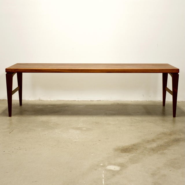 1950s Danish Rosewood 6 Foot Coffee Table For Sale - Image 4 of 8