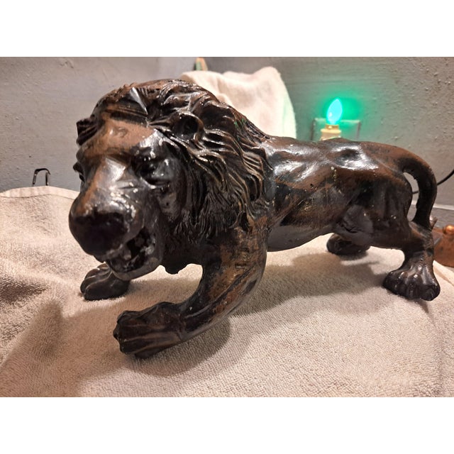 1960s 1960s Midcentury Bronze Lion Sculpture Vintage For Sale - Image 5 of 8