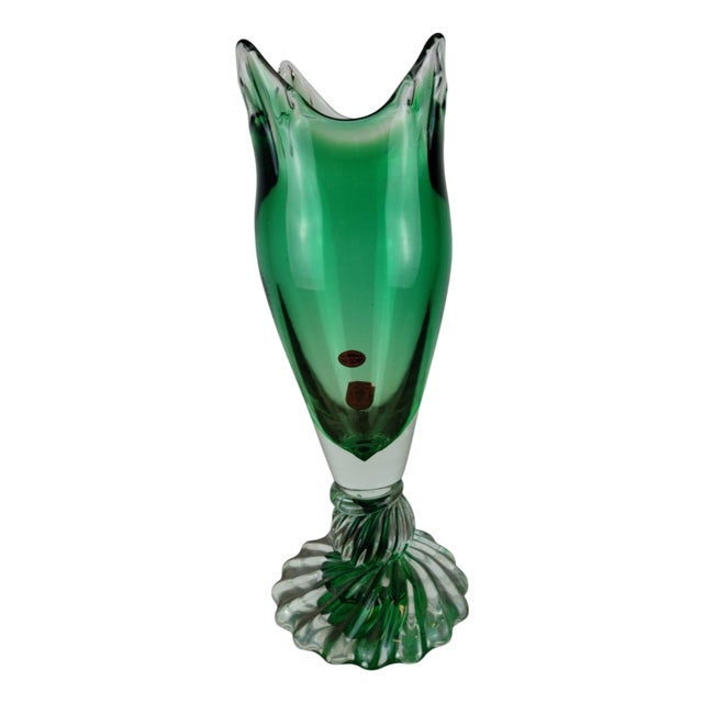 Large Czech Vase in Rubín Glass For Sale