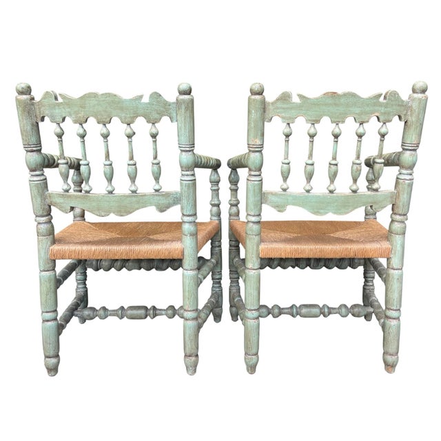 Charles Pollock Charles Pollock for William Switzer English Spindle Back Armchairs -Pair For Sale - Image 4 of 10