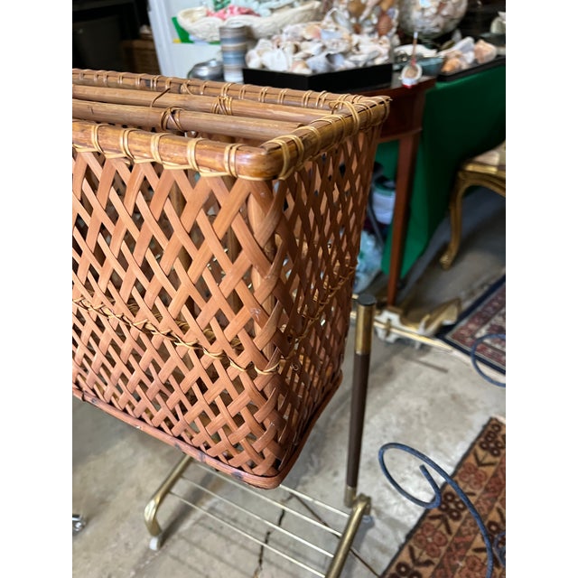 1970s Wicker Desk/Paper Organizer Basket For Sale - Image 4 of 7