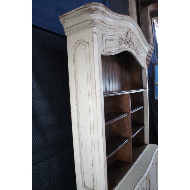 Wood Late 20th Century Monumental Habersham Plantation Chic French Provincial Hutch China Cabinet 102" For Sale - Image 7 of 18