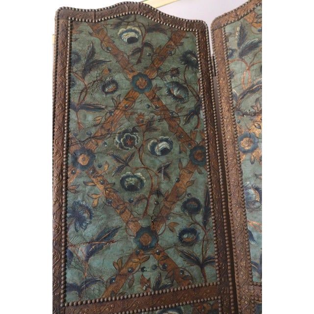 Antique Cordoba Leather Screen, 1600s For Sale - Image 4 of 16